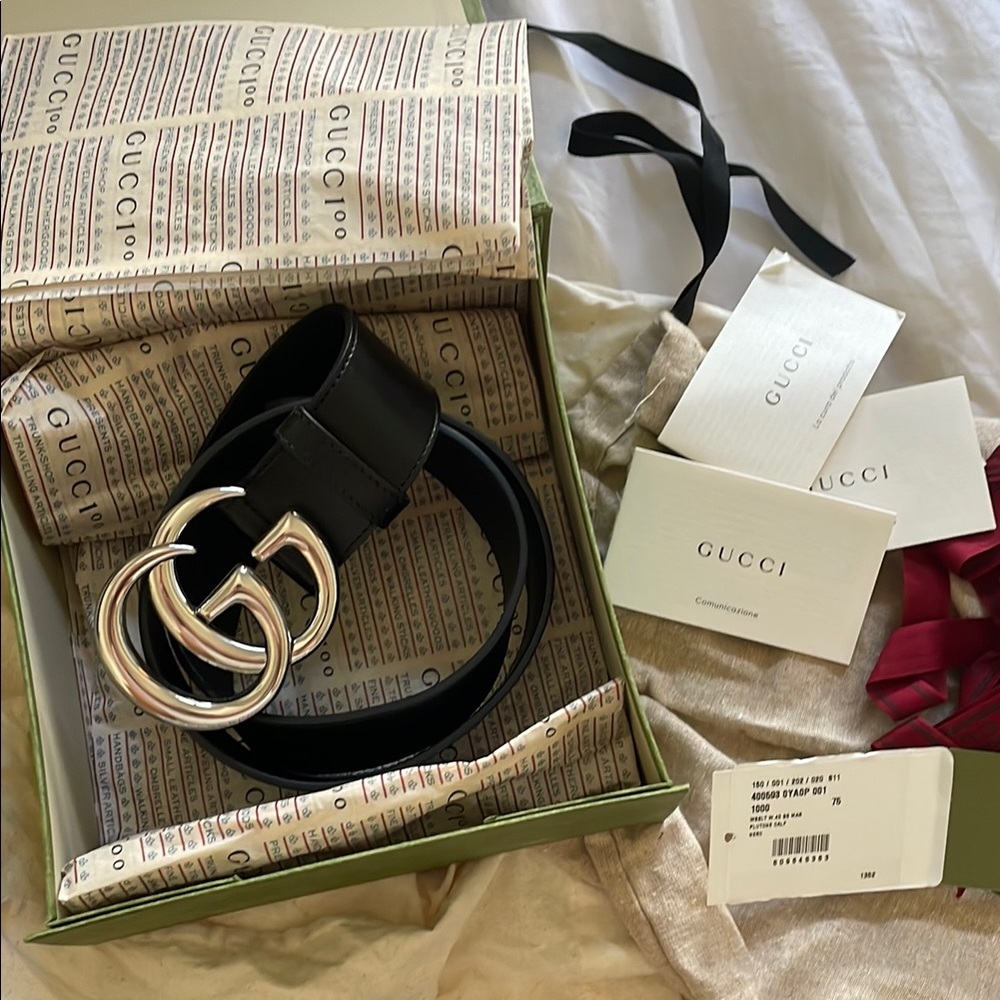 Gucci Black Leather Belt 40mm